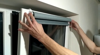 Установка рулонных жалюзи